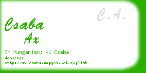 csaba ax business card